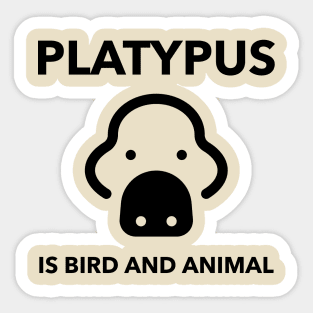 Platypus is Bird and Mammal Animal Facts Sticker